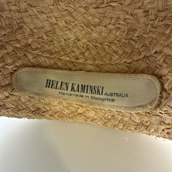 Helen Kaminski Classic Raffia Straw Hat Blue Ribbon Bow Sun Hat Australia